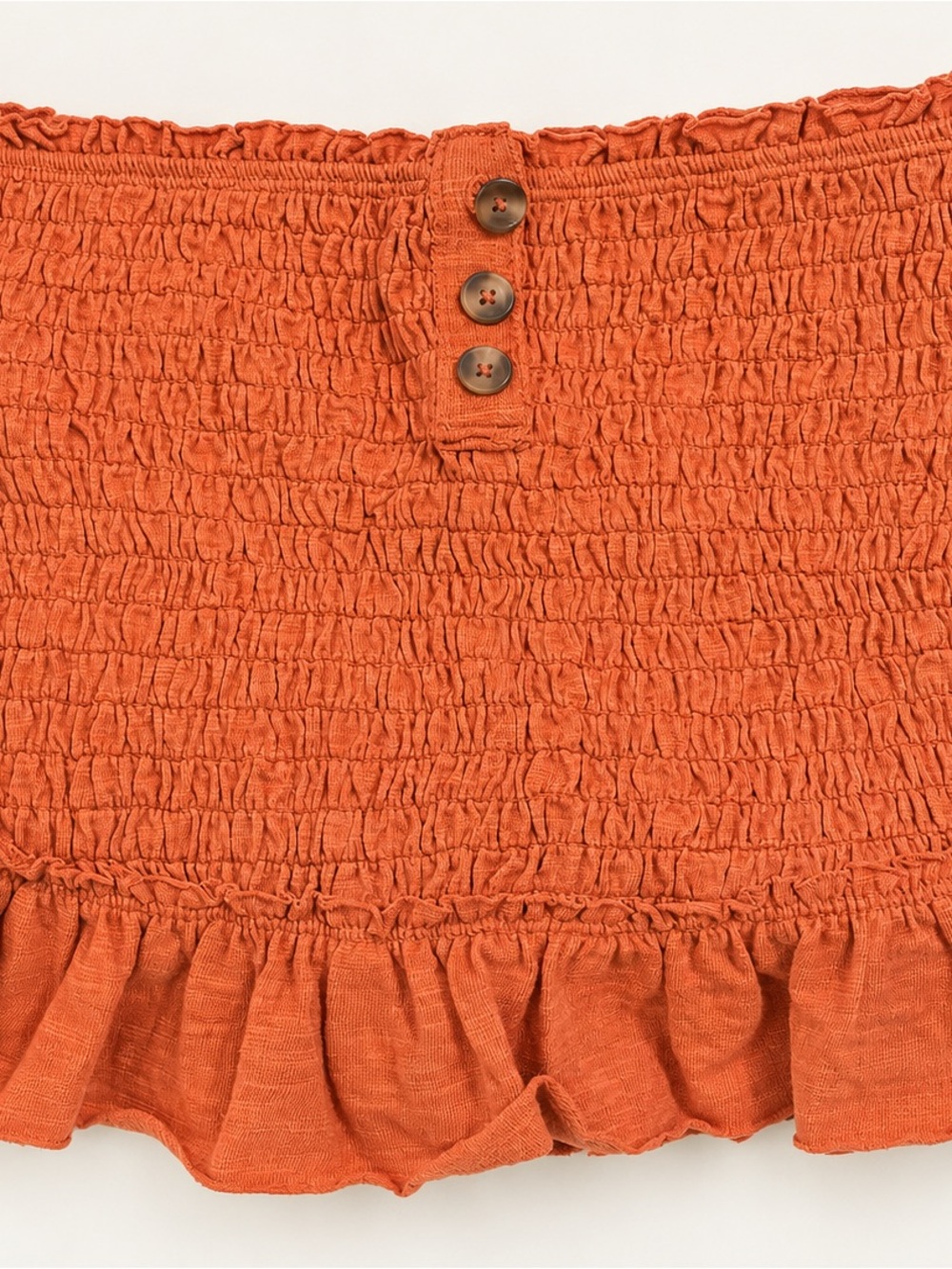 Free People We The Free Orange Smocked Ruffle Tube Top Size Medium